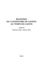 Registres du Consistoire de Genève au temps de Calvin