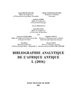 Bibliographie analytique de l'Afrique antique L (2016)
