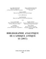 Bibliographie analytique de l'Afrique antique LI (2017)