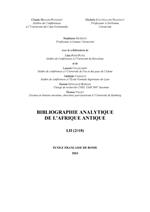 Bibliographie analytique de l'Afrique antique LII (2018)