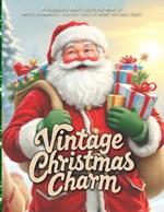 Vintage Christmas Charm: Grayscale Christmas coloring for adults featuring nostalgic ornaments, classic cars, and mid-century holiday scenes
