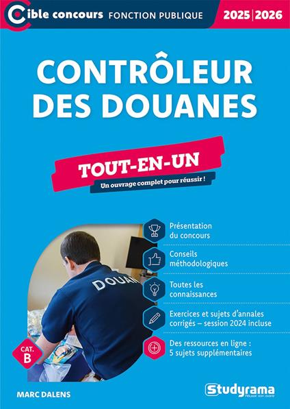 Contrôleur des douanes - Tout-en-un - Catégorie B – Concours 2025-2026