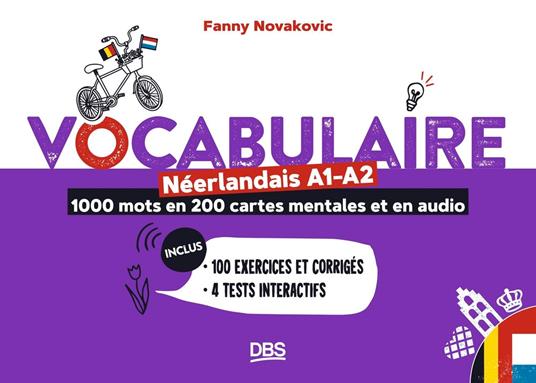Vocabulaire néerlandais A1-A2 en 1000 mots, 200 cartes mentales et en audio