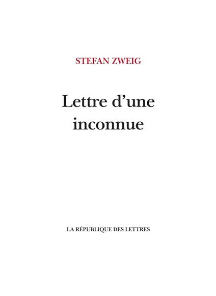 Lettre d'une inconnue