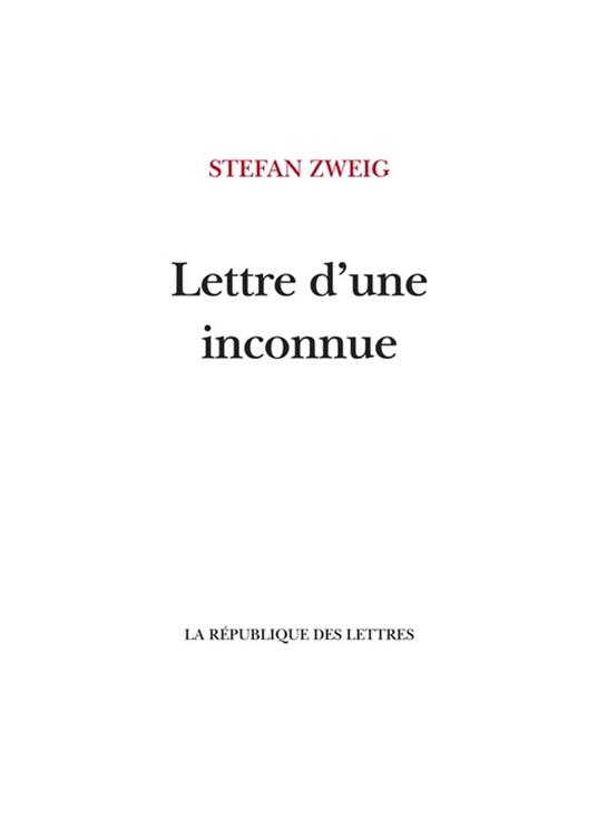 Lettre d'une inconnue