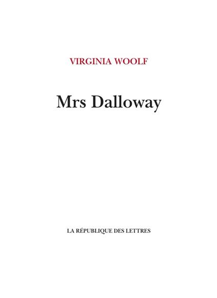 Mrs Dalloway - Virginia Woolf,Simone David - ebook