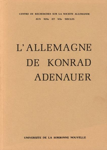 L'Allemagne de Konrad Adenauer