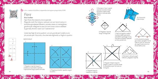 Origami fiori. Strappa e piega. Ediz. a colori. Con QR Code - Rita Foelker,Pasquale D'Auria,Vanda Battaglia - 2