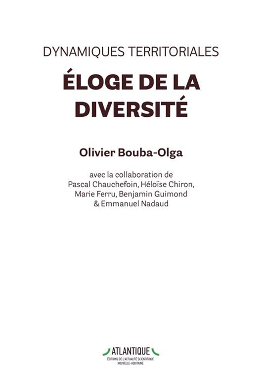 Dynamiques territoriales. Éloge de la diversité