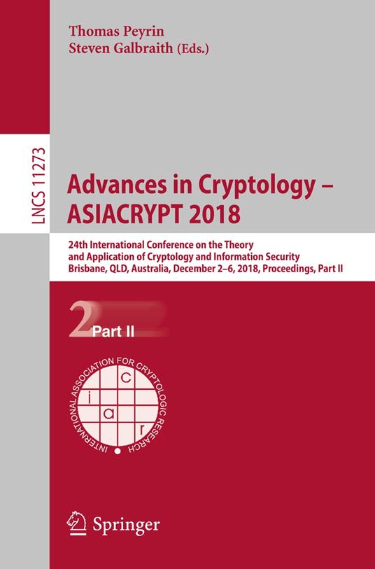 Advances in Cryptology – ASIACRYPT 2018
