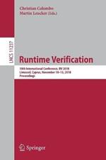 Runtime Verification: 18th International Conference, RV 2018, Limassol, Cyprus, November 10–13, 2018, Proceedings