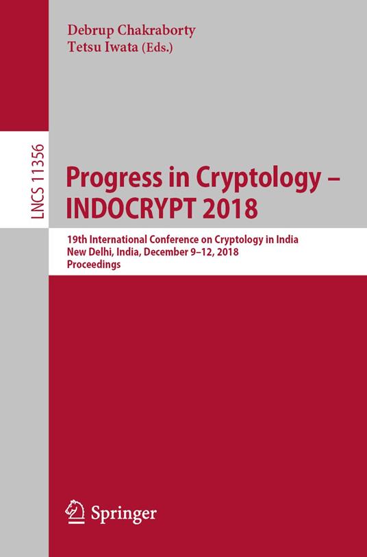 Progress in Cryptology – INDOCRYPT 2018