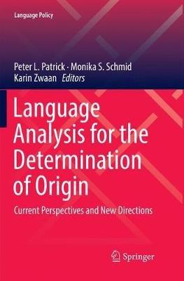Language Analysis for the Determination of Origin: Current Perspectives and New Directions - cover