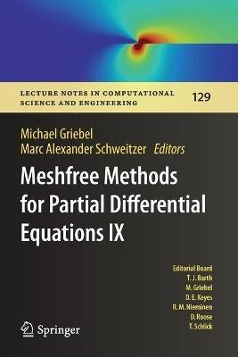 Meshfree Methods for Partial Differential Equations IX - cover