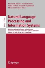 Natural Language Processing and Information Systems: 24th International Conference on Applications of Natural Language to Information Systems, NLDB 2019, Salford, UK, June 26–28, 2019, Proceedings