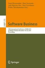 Software Business: 10th International Conference, ICSOB 2019, Jyväskylä, Finland, November 18–20, 2019, Proceedings