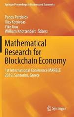 Mathematical Research for Blockchain Economy: 1st International Conference MARBLE 2019, Santorini, Greece