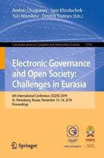 Electronic Governance and Open Society: Challenges in Eurasia: 6th International Conference, EGOSE 2019, St. Petersburg, Russia, November 13–14, 2019, Proceedings