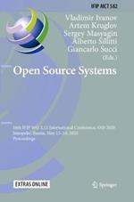 Open Source Systems: 16th IFIP WG 2.13 International Conference, OSS 2020, Innopolis, Russia, May 12–14, 2020, Proceedings