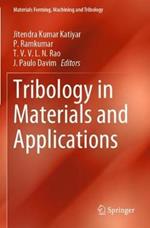 Tribology in Materials and Applications