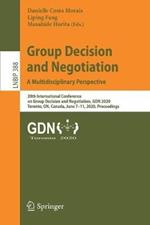 Group Decision and Negotiation: A Multidisciplinary Perspective: 20th International Conference on Group Decision and Negotiation, GDN 2020, Toronto, ON, Canada, June 7–11, 2020, Proceedings