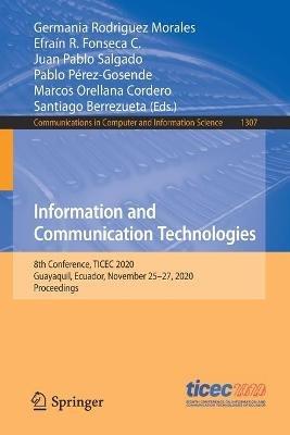 Information and Communication Technologies: 8th Conference, TICEC 2020, Guayaquil, Ecuador, November 25–27, 2020, Proceedings - cover