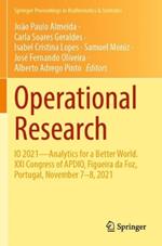 Operational Research: IO 2021—Analytics for a  Better World. XXI Congress of APDIO, Figueira da Foz, Portugal, November 7–8, 2021