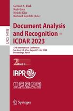 Document Analysis and Recognition - ICDAR 2023: 17th International Conference, San José, CA, USA, August 21–26, 2023, Proceedings, Part II