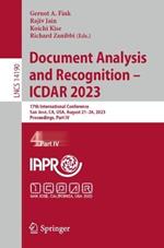 Document Analysis and Recognition - ICDAR 2023: 17th International Conference, San José, CA, USA, August 21–26, 2023, Proceedings, Part IV