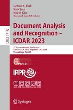 Document Analysis and Recognition - ICDAR 2023: 17th International Conference, San José, CA, USA, August 21–26, 2023, Proceedings, Part VI