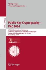 Public-Key Cryptography – PKC 2024: 27th IACR International Conference on Practice and Theory of Public-Key Cryptography, Sydney, NSW, Australia, April 15–17, 2024, Proceedings, Part II