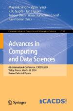 Advances in Computing and Data Sciences: 8th International Conference, ICACDS 2024, Vélizy, France, May 9–10, 2024, Revised Selected Papers