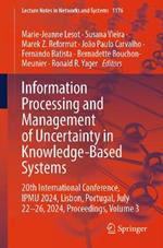 Information Processing and Management of Uncertainty in Knowledge-Based Systems: 20th International Conference, IPMU 2024, Lisbon, Portugal, July 22-26, 2024, Proceedings, Volume 3