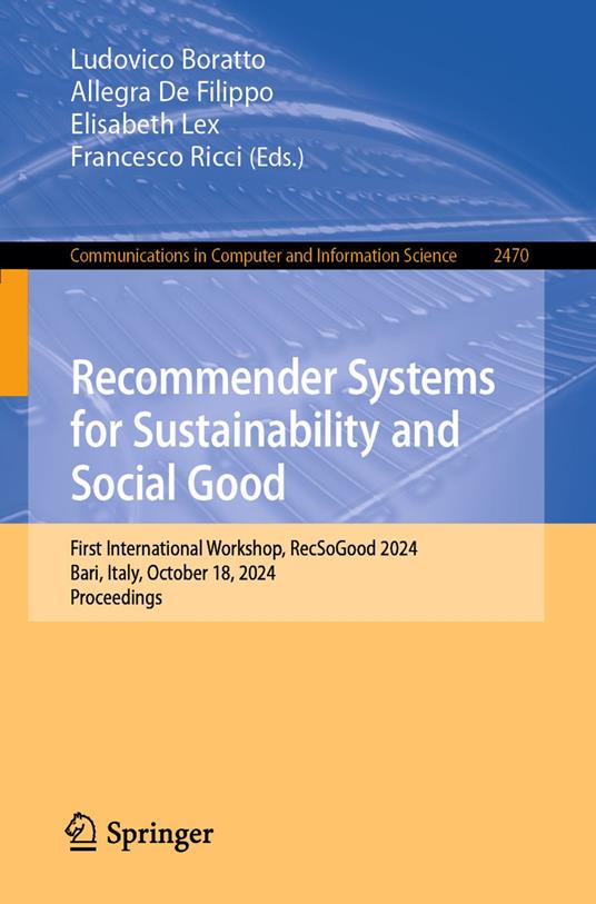 Recommender Systems for Sustainability and Social Good