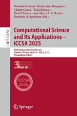 Computational Science and Its Applications – ICCSA 2025: 25th International Conference, Istanbul, Turkey, June 30 – July 3, 2025, Proceedings, Part III