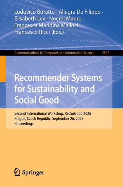Recommender Systems for Sustainability and Social Good