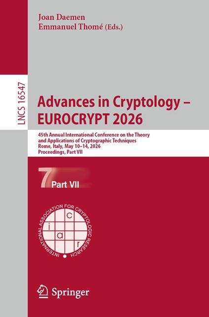 Advances in Cryptology – EUROCRYPT 2026