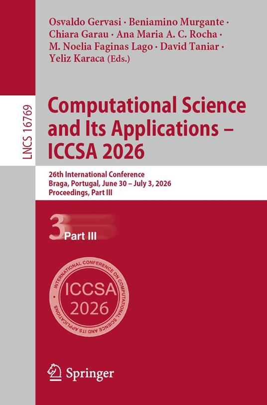 Computational Science and Its Applications – ICCSA 2026