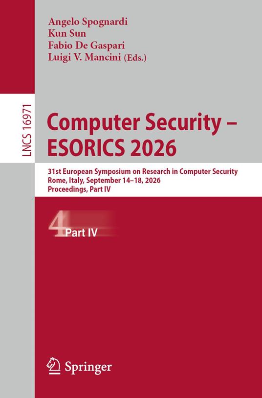 Computer Security – ESORICS 2026