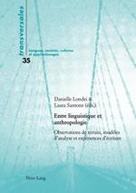 Entre Linguistique Et Anthropologie: Observations de Terrain, Modeles d'Analyse Et Experiences d'Ecriture
