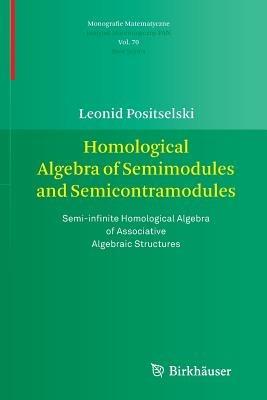 Homological Algebra of Semimodules and Semicontramodules: Semi-infinite Homological Algebra of Associative Algebraic Structures - Leonid Positselski - cover