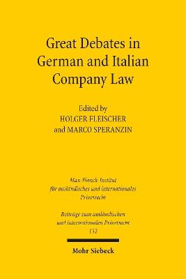 Great Debates in German and Italian Company Law - cover