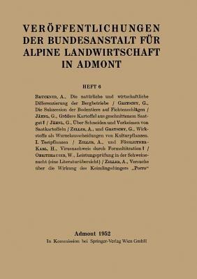 Veröffentlichungen der Bundesanstalt für alpine Landwirtschaft in Admont - cover