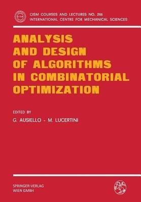Analysis and Design of Algorithms in Combinatorial Optimization - cover