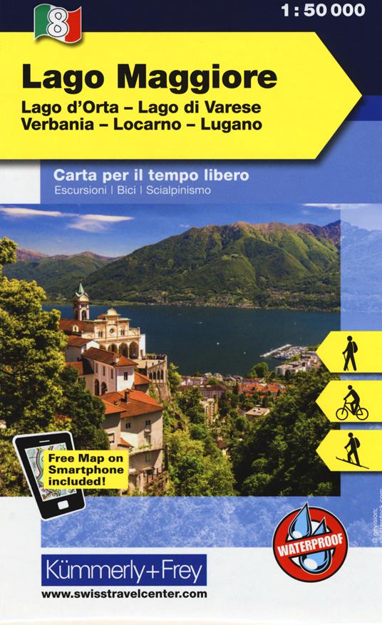 Lago Maggiore, lago d'Orta, lago di Varese, Verbania, Locarno, Lugano 1:50.000. Carta escursionistica - copertina