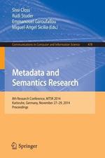 Metadata and Semantics Research: 8th Research Conference, MTSR 2014, Karlsruhe, Germany, November 27-29, 2014, Proceedings