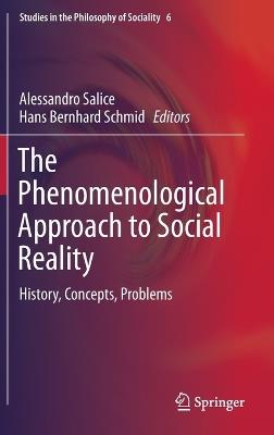 The Phenomenological Approach to Social Reality: History, Concepts, Problems - cover