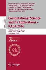 Computational Science and Its Applications – ICCSA 2016: 16th International Conference, Beijing, China, July 4-7, 2016, Proceedings, Part II