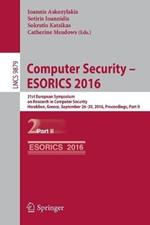 Computer Security – ESORICS 2016: 21st European Symposium on Research in Computer Security, Heraklion, Greece, September 26-30, 2016, Proceedings, Part II