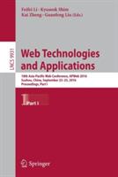Web Technologies and Applications: 18th Asia-Pacific Web Conference, APWeb 2016, Suzhou, China, September 23-25, 2016. Proceedings, Part I - cover